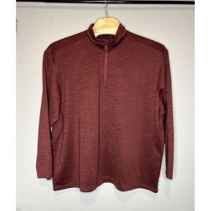 Blue Mountain Men's Size 3XL Heather Red Sweatshirt Pullover 1/4 Zip Long Sleeve